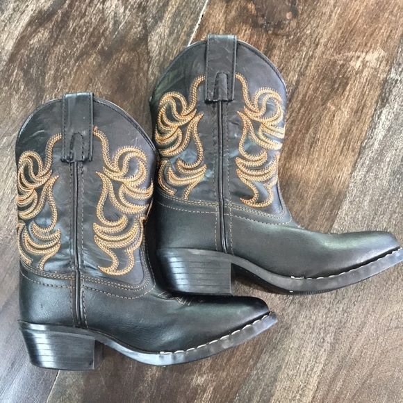 Smoky Mountain Boots Other - Boys Smoky Mountain Boots, 10.5 R, Black w Orange, Browns Stitching Details